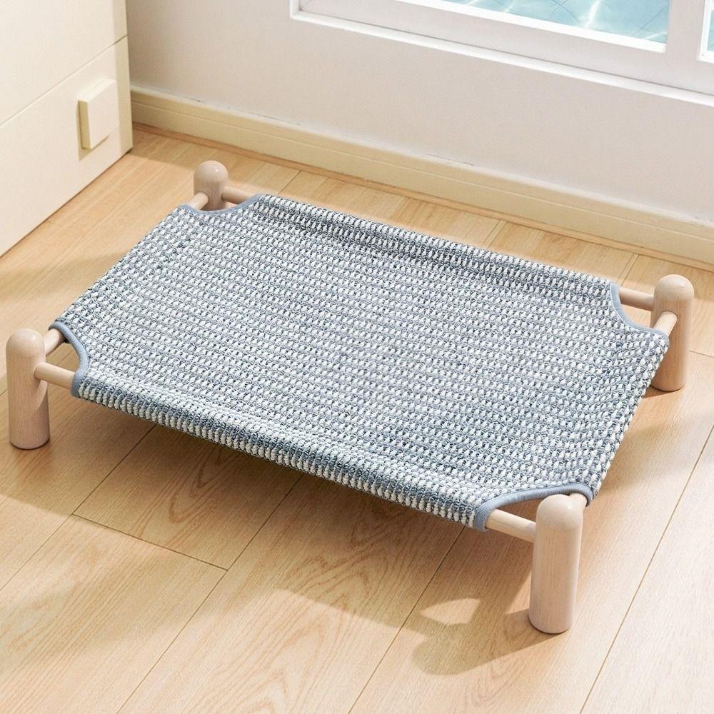 Moisture-proof Cat Elevated Bed Wooden Frame Cat Hammock Dog Cot Dog Sofa Bed Kennel