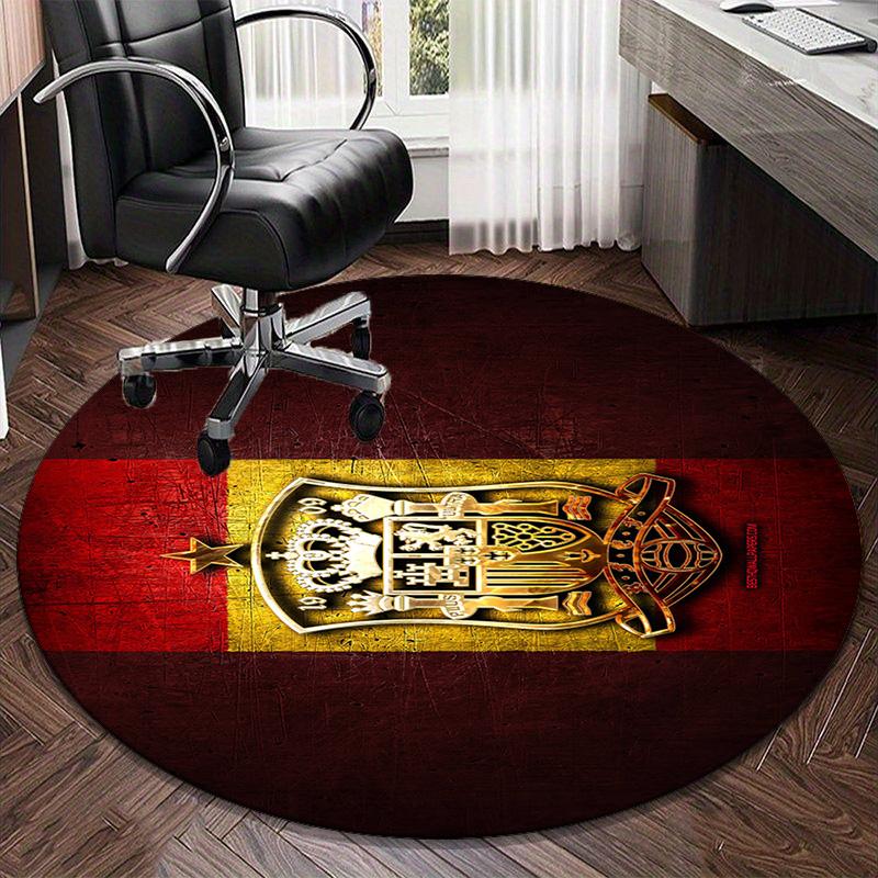 1PCS Tappeto Rotondo FC Barcellona Stemma Stampato Tappeto Rotondo per Area, Tappeto per Casa Ufficio, Tappeto Rotondo per Sedia, Tappeto Decorativo Regali per Fan Regalo di Natale