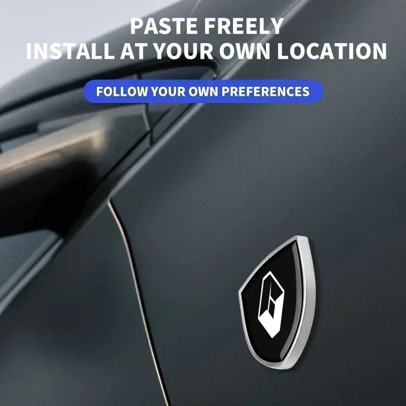 1/2pcs 3D Metal Car Styling Shield Emblem Badge Stickers For Renault DACIA Fluence Scenic Loguna Logan Twingo Clio Captur ZEO SS7