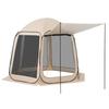 Screen House Zelt, 3030 x 2650 x 2300 mm, 4-8 Personen Pop-Up Screen Zelt mit erweiterter Markise, Tragbares abgeschirmtes Überdach mit Tragetasche, Netzgewebe