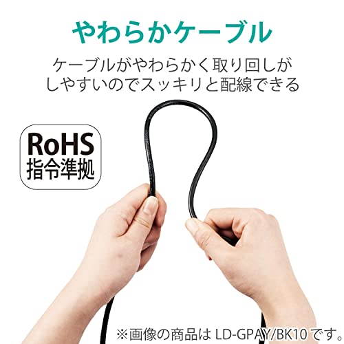 ELECOM LAN Cable CAT6A 40m with Anti-Break Connector, Soft, Blue, LD-GPAYC/BU40