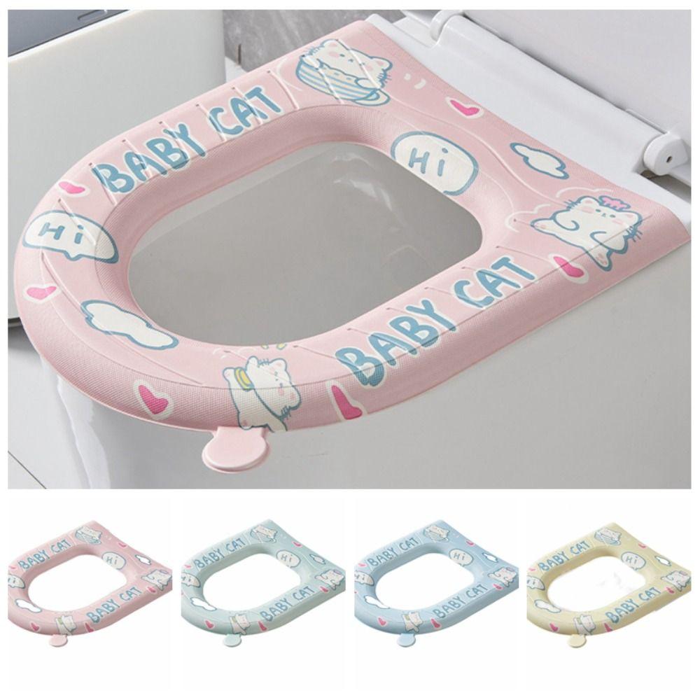Waterproof Toilet Seat Cover Cartoon Closestool Mat Cute Toilet Seat Cushion Bathroom