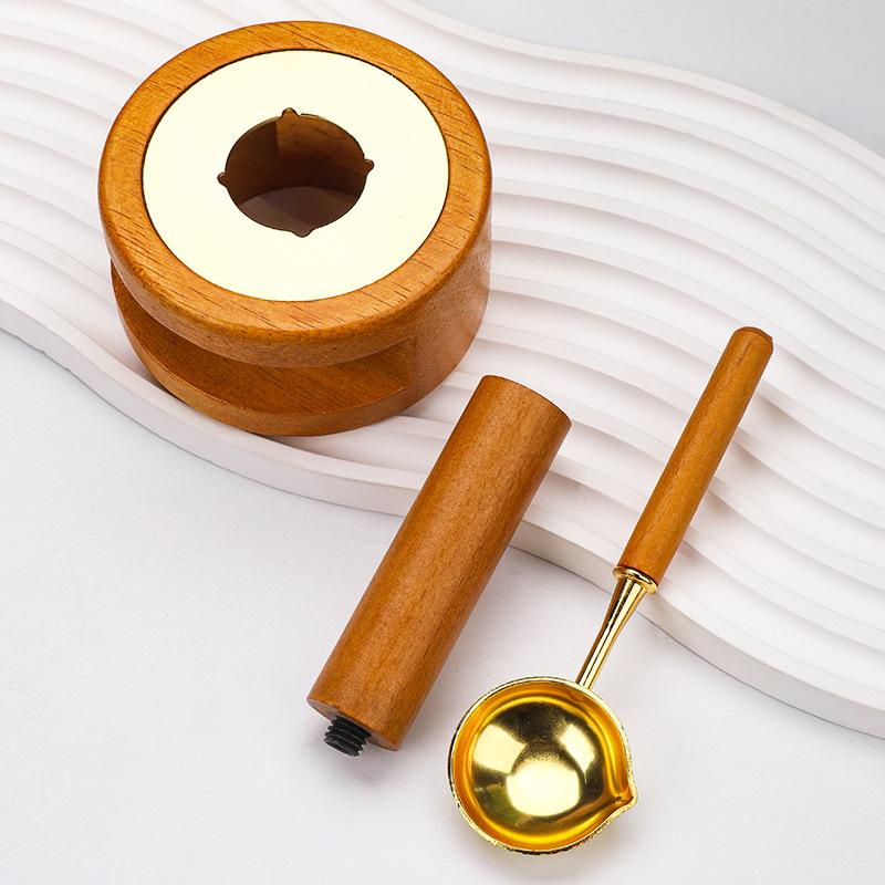 3PCS/Pack Wax Sealing Kit Melting Furnace Tool Wax Seal Warmer, Wax Seal Stamp Set with Wax Melting Spoon for Melting Wax Seal