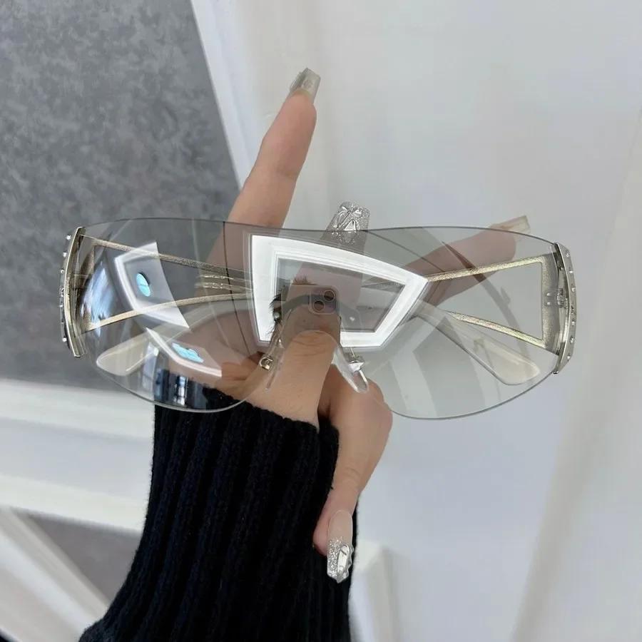 

Цветные квадратные солнцезащитные очки Женские Мужские Безободковые Солнцезащитные очки Женские Мужские Дизайнерский бренд Унисекс Для путешествий На открытом воздухе Other