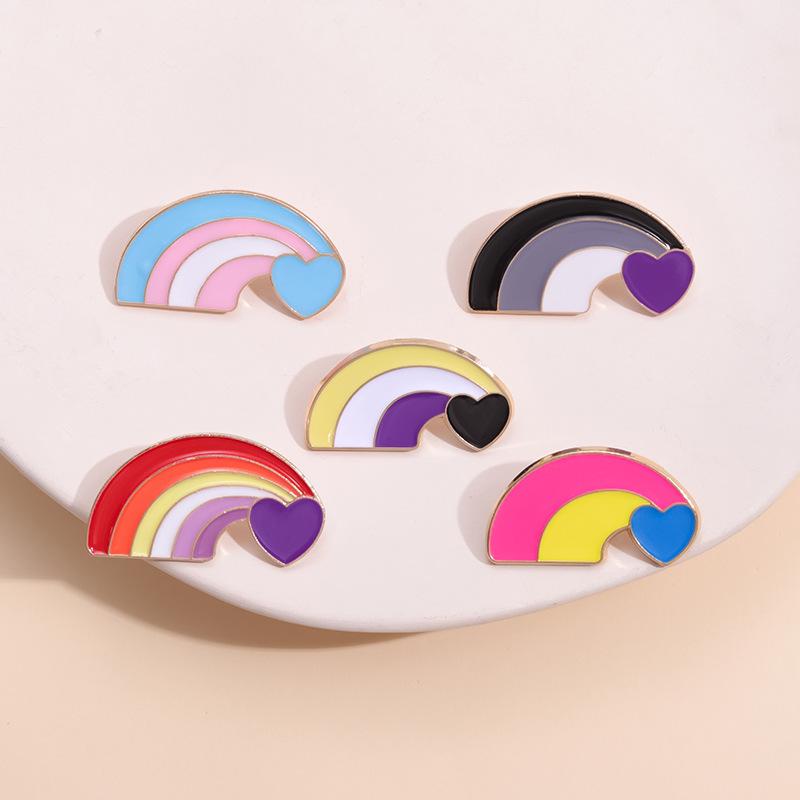 Rainbow Colorful Flag Enamel Pin Funny Brooch Cartoons Badge For Bags Jeans Hoodies Denim Lapel Pin Jewelry Kids Best Gift