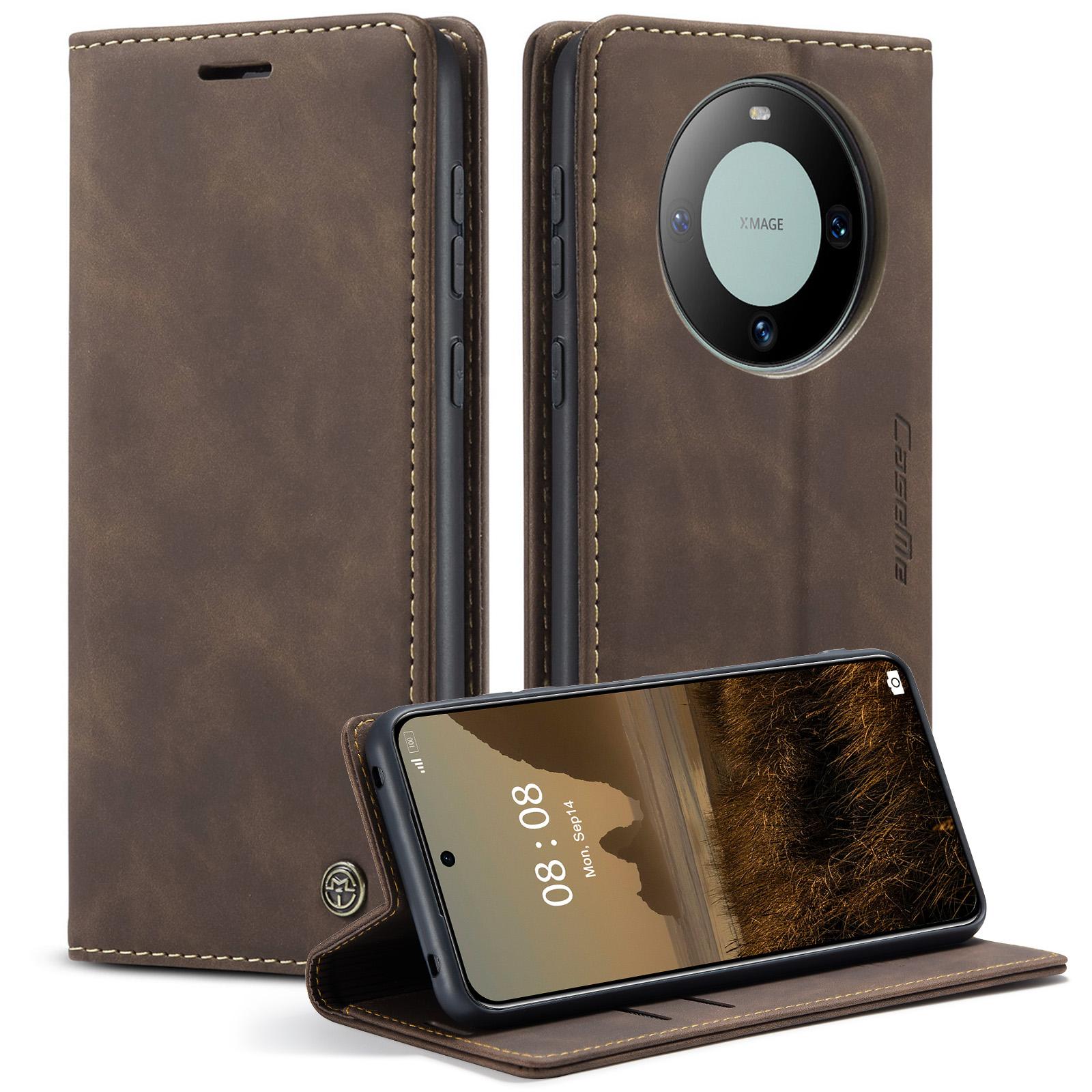 

For Huawei Mate 60 Case CASEME 013 Series Card Holder Stand Leather Phone Cover D