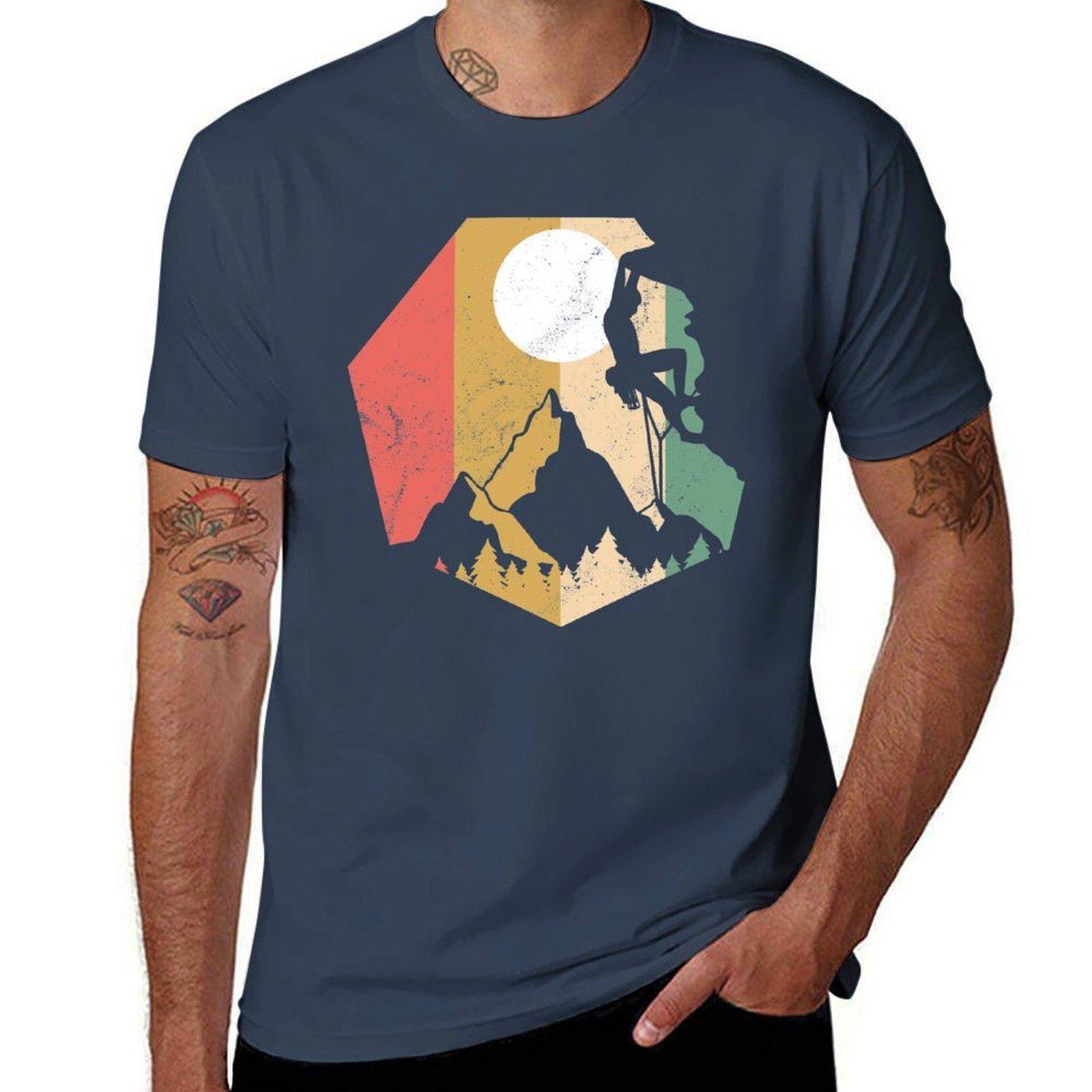 Climbing Bouldering Vintage Gift Tshirt High Elasticity Sports Tee Shirt S