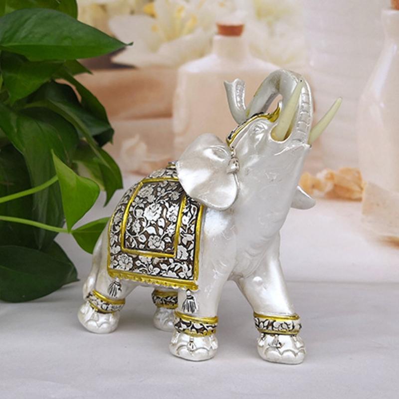 Handmade Elephant Statue Durable Resin Ornament Animal Sculpture Symbolizing Prosperity And Fortune