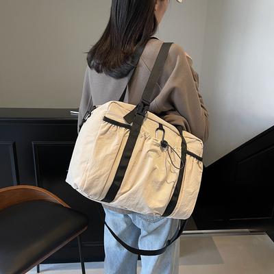Popular nova bolsa de grande capacidade feminina fresca casual de ombro para viagem simples moda textura bolsa tote portátil