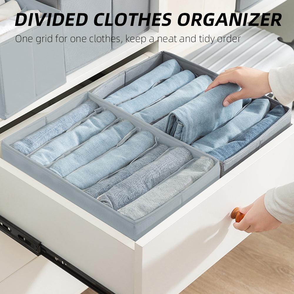 Wardrobe Clothes Organizer Washable Foldable Closet Organizers and Storage Boxes 5/7 Grids