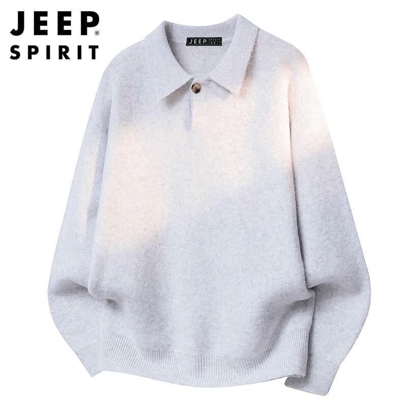 

JEEP SPIRIT Men s Casual Lapel Knit Sweater 4XL