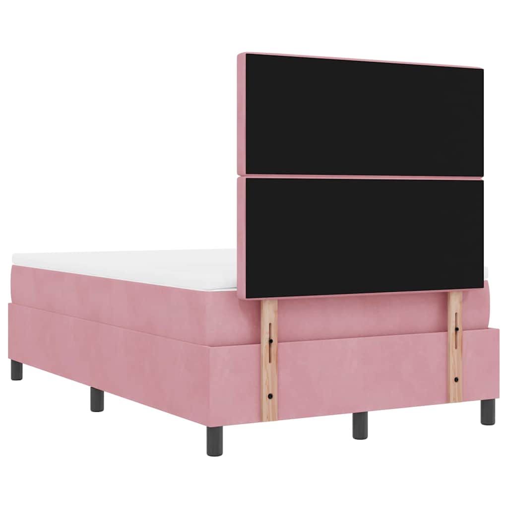 Boxspring Bed with Headboard Pink 190 X 120 Cm Velvet