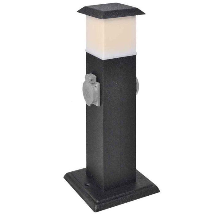 Pillar with Lamp for Garden Socket - VIDAXL - Black - Electric - LED - Contemporary