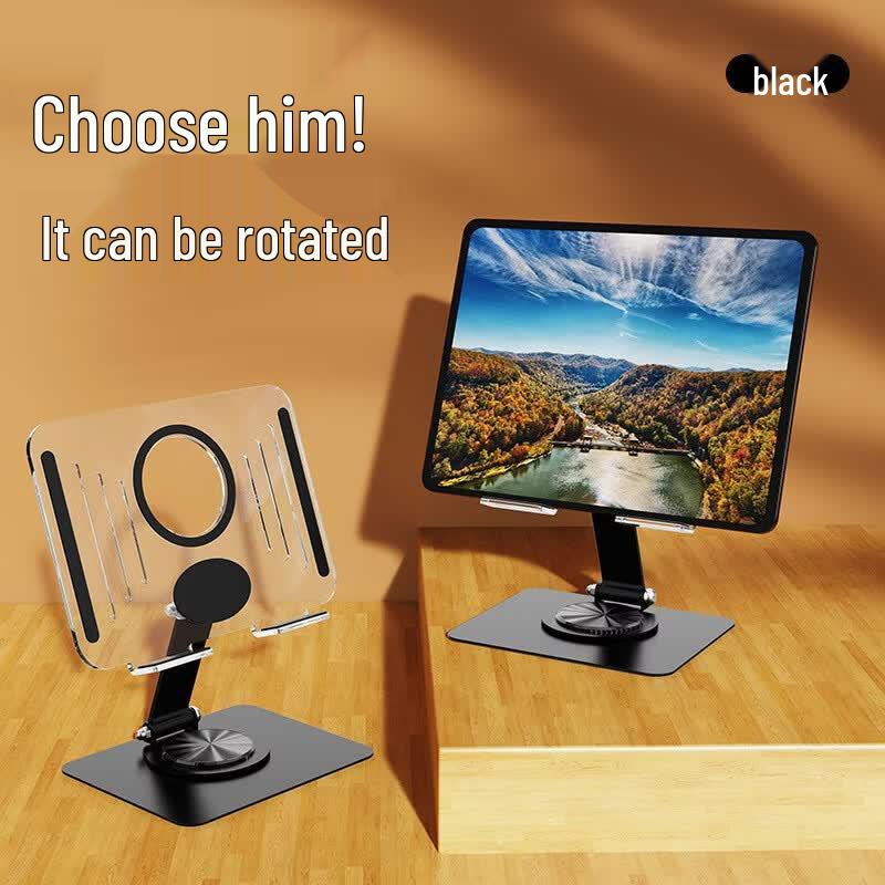 OLOEY Transparent Acrylic Tablet & Laptop Stand with Rotating Metal Base