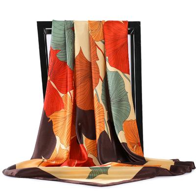 2022 Nuovo Design 90*90 centimetri Elegante Sciarpa di Seta Quadrato di Raso Delle Donne Testa di Capelli Femminile Ufficio Della Signora Scialle di Chiffon Foulard bandana Silenziatore