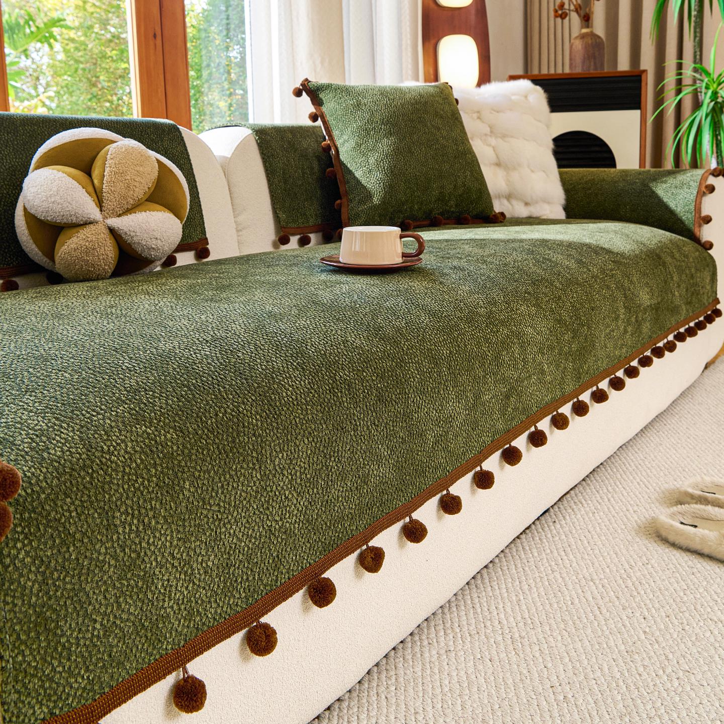 

2026 All-Season Anti-Slip French Chenille Sofa Cover Custom Set 190/sq.m