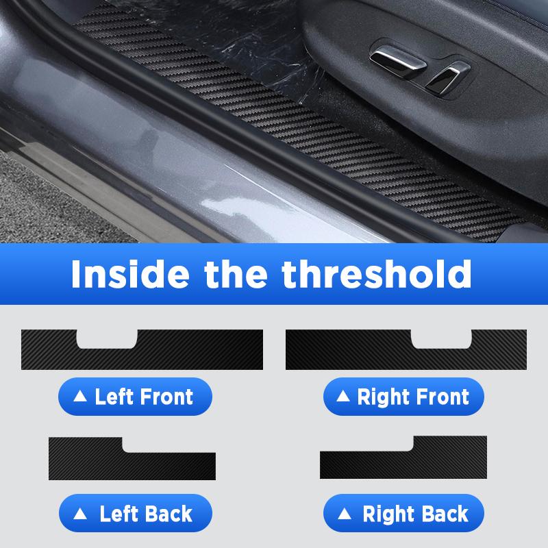 

For BYD SEAGULL EV Electric 2024 2025 Auto Door Sill Pedal Carbon Fibre Texture Accessories Leather Styling Car Sticker TrimF Inside 4pcs