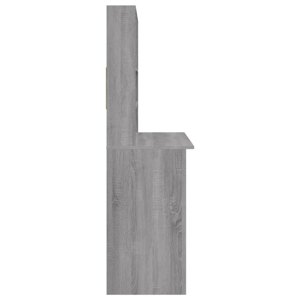 Büroschreibtisch Mit Bücherregal, Computertisch Mit Ablagefach, Aufbewahrungs- Und Schminktisch, 102x45x148 Cm