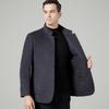 Men's Double-Faced Cashmere Stand Collar Coat: Zhongshan Suit, Middle-Aged Dad's Casual Woolen Overcoat for Autumn/Winter.