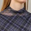 Maxza Glen Check Sheer Mock Neck T shirT zf05qT600na