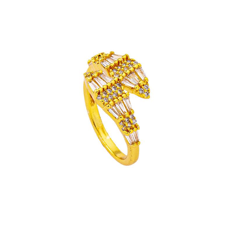 Luxurious and High-end Zirconium Snake Head Open Ring for Women, Snake-shaped Ring, Light Luxury