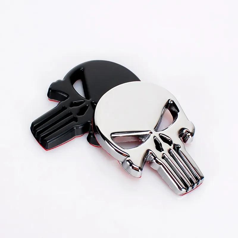 Skull Metal Car Stickers Car Emblem Scratch Stickers Fuel Tank Decoration Tail Side Marker Body Stickers