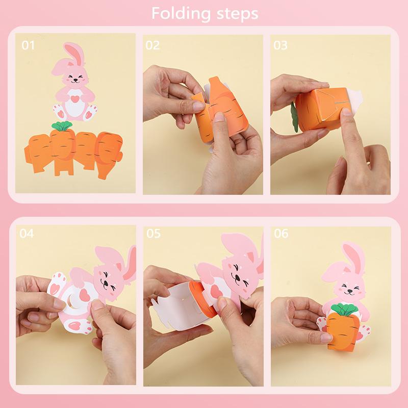20/50Pcs Cute Rabbit Carrot Paper Cookie Candy Box Gift Packing Boxes Easter Party Supplies Kids Birthday Baby Shower Decoration