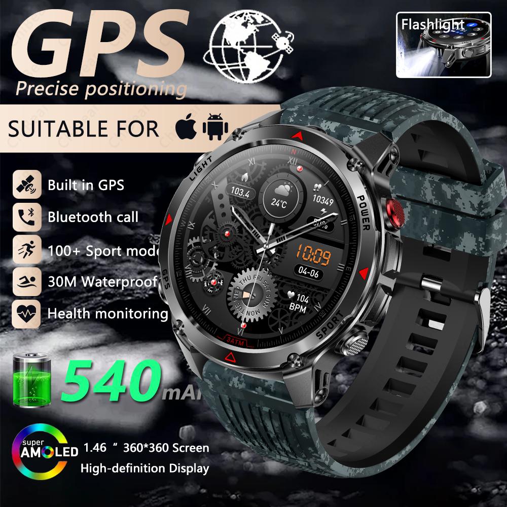 New T-Rex 3 Smart Watch Men Built-in GPS 540 mAh Battery 3ATM Waterproof Compass Barometer Altimeter Sports Smartwatch Man