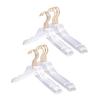 ABWR-10 Stück Transparenter Acryl Kleiderbügel mit goldenem Haken, Transparenter Hemden Kleiderbügel mit Kerben für Damen Kinder L