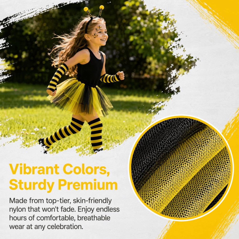 Costume Wings Bumblebee Costume Striped Knee Stocking Bee Dress Up Set Children's Parties