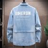 Spring Men Solid Lapel Denim Jackets Fashion Jeans Jackets Loose Fit Casual Black Blue Coats