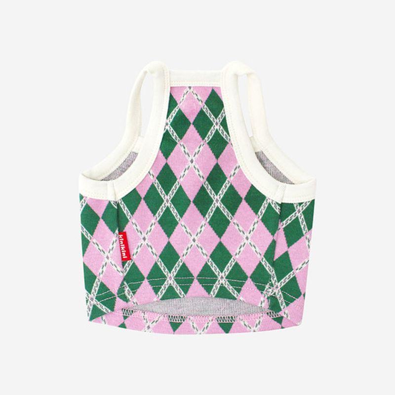 KINIKINI KINI ARGYLE MUSTER CROPPED TOP-PINK (Bauchfreies Oberteil)