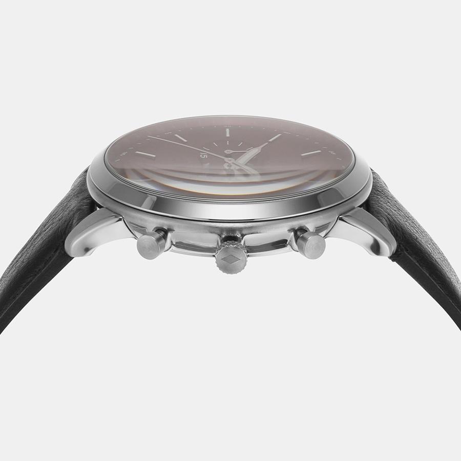 Fossil Men's Silver Stainless Steel, Burgundy Dial l FS6016