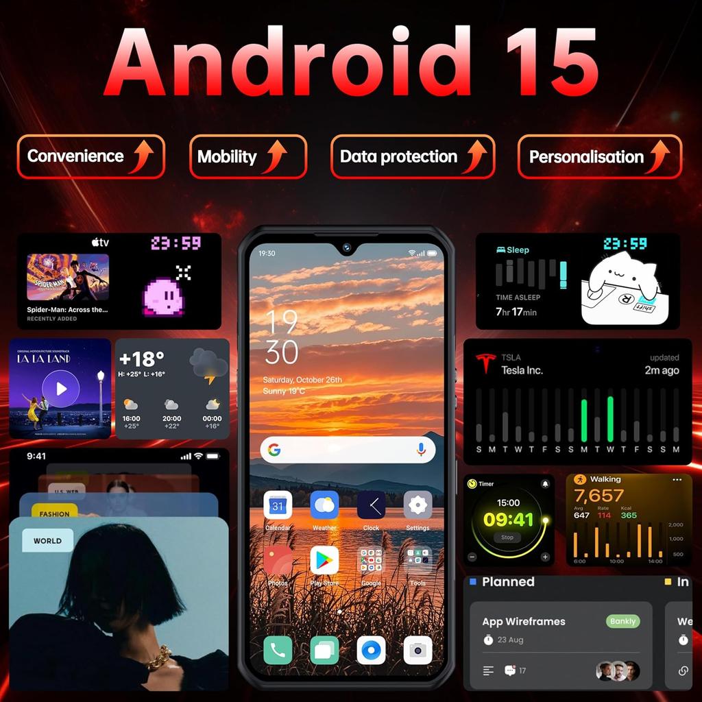 OUKITEL WP55S Cellphone 24GB+256GB 11000mAh 6.6" Display 64MP Android 15 Smartphone