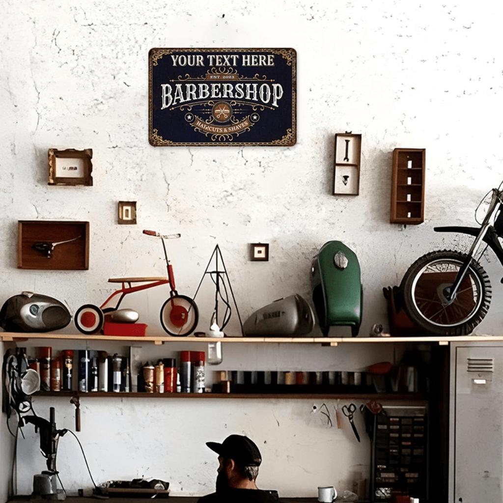 Personalized Custom Metal Tin Sign Barber Shop Salon Decoration Wall Art