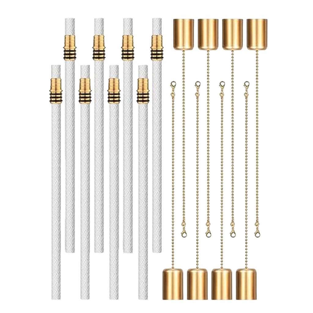 Wine Bottle Lamp Set with Oil Lamp Wicks and Light Caps for Outdoor Oil Lamps Garden Tiki Torches and Home Decoration