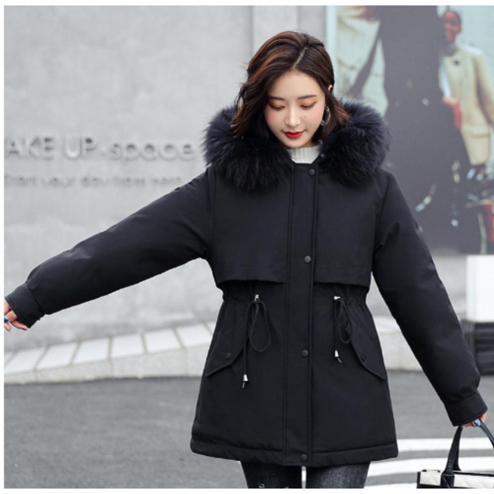 New loose Korean version fur collar with down, down cotton clothes winter coat
