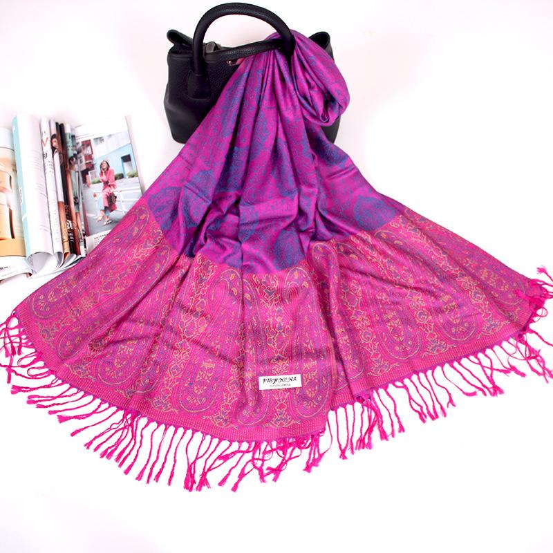 Ethnic Style Cashew Scarf Air Conditioner Large Shawl Scarf Dual-Purpose Jacquard Fringed Spring And Summer Long Cotton Scarf Women