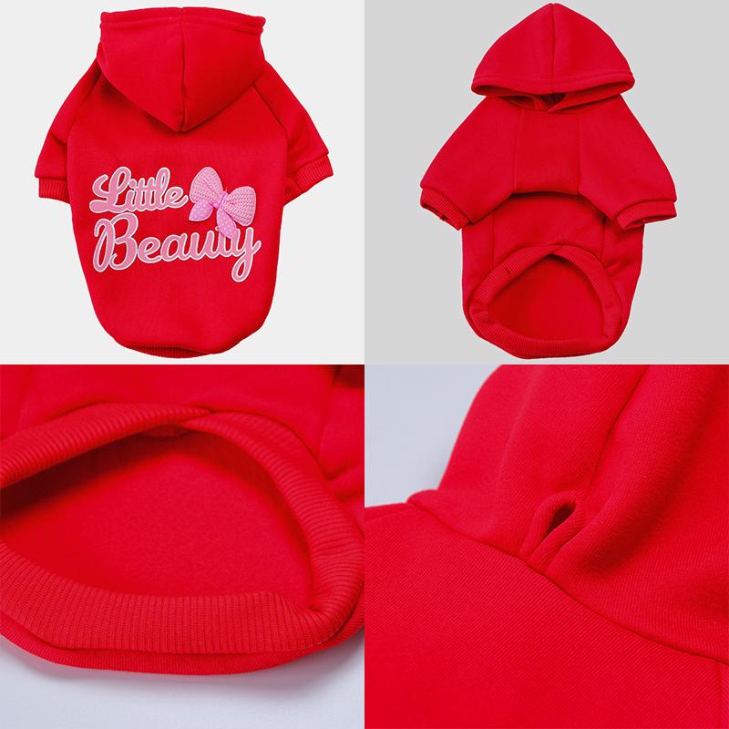 Letter Printed Dog Hoodies for Small Medium Dogs Warm Cotton Pet Clothes for Chihuahua Yorkie Bulldog Sweatshirt Hooded Pullover