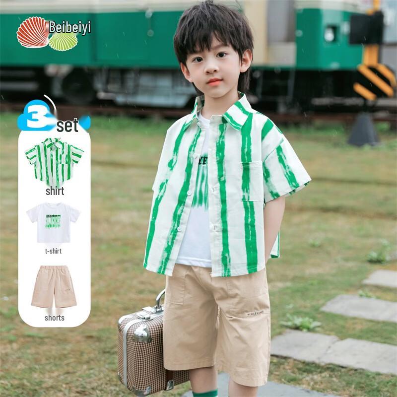 Boys  Summer Casual Shirt, T-Shirt & Shorts Set 120/60