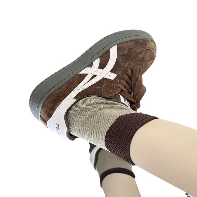 Hong Kong style thick baseplate shoes new heightening Forrest Gump shoes leather retro black German training shoes