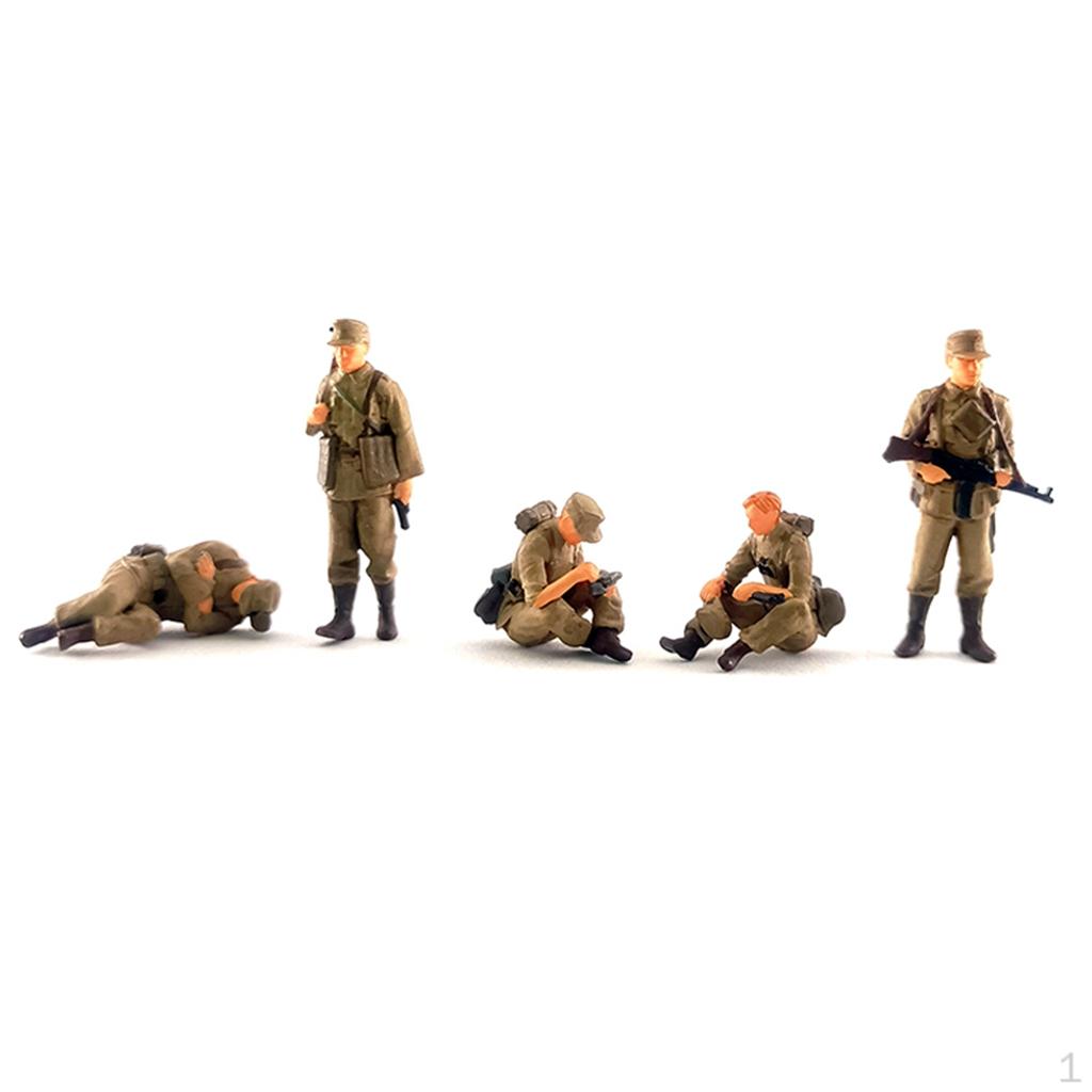 5pcs Figures Model Soldier Male People for Miniature Scenes, Diorama Decoration Accessories