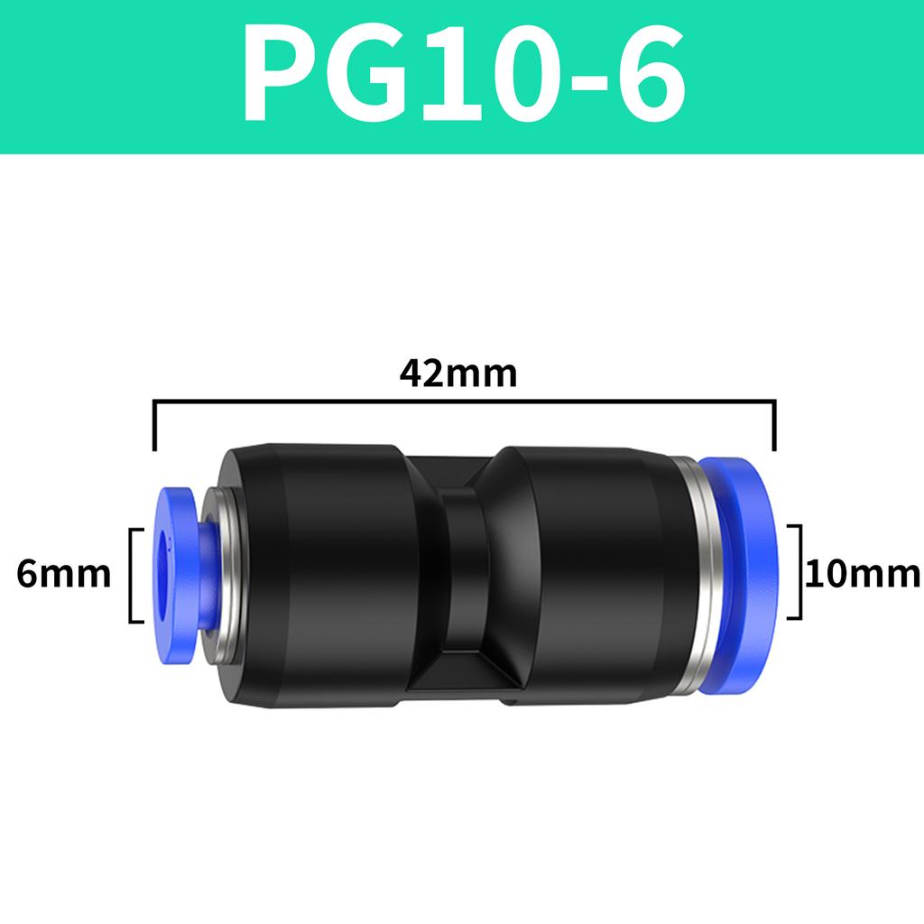 Pneumatic Fittings Fitting Plastic Connector Reducing Joint PU PG for Air Water Hose Tube Push In Straight Gas Quick Connection