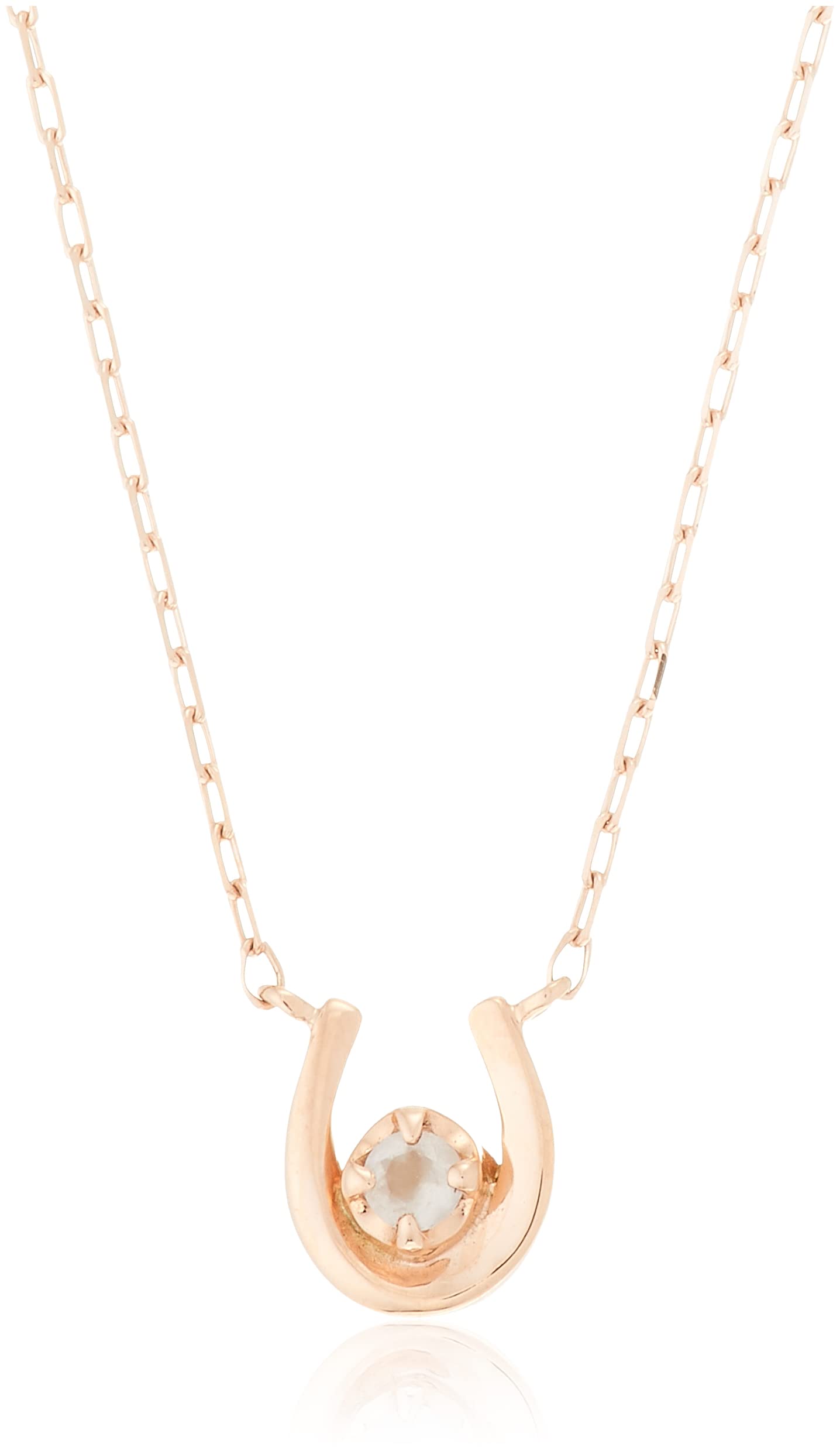 

June Birthstone K10 Pink Gold Necklace 112126123106 [Yondo Sea] Women s