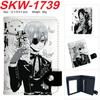 Black Butler Anime Vertical Snap Wallet Bi-Fold Card Holder Unisex Small Coin Purse