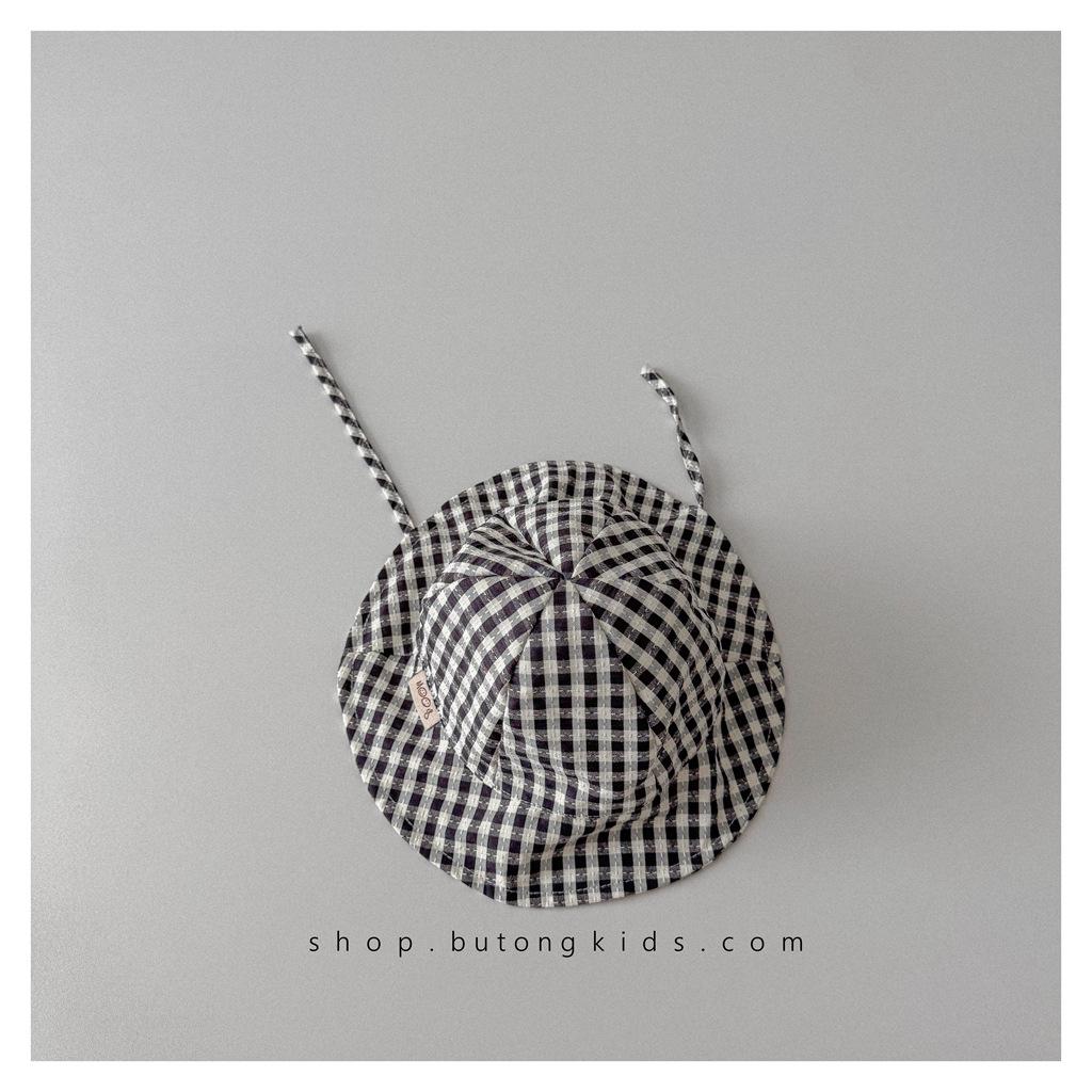 клетчатая детская шляпа-панама весенне-летняя тонкая детская с большими полями солнцезащитная на завязках детская солнцезащитная шляпа-панама