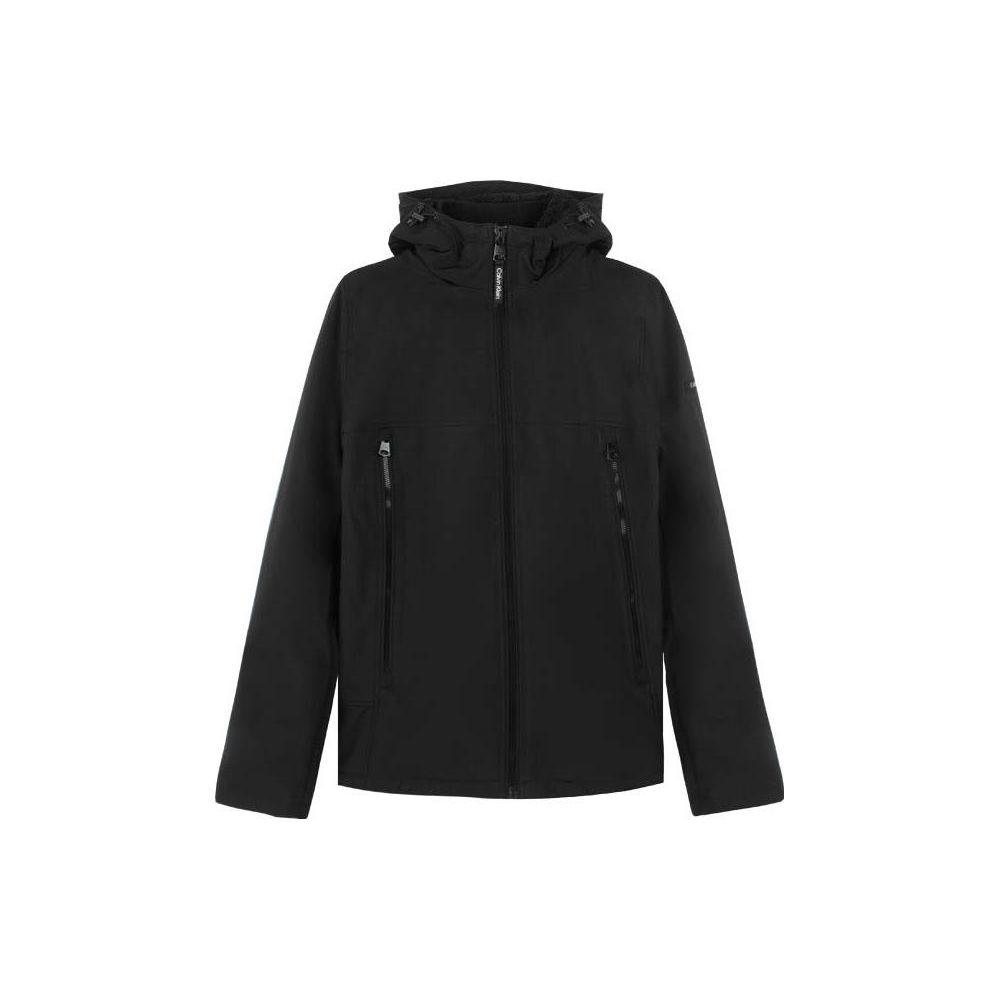 

Calvin Klein Solid Color Stand Collar Hooded Long Sleeve Jacket Men jackets Black CM105270-BLACK S