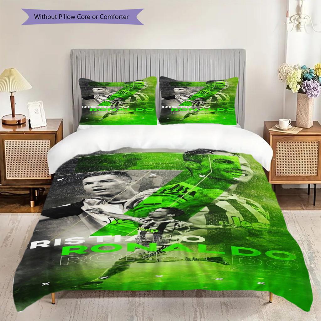 Ronaldos Legacy Bedding (1 * Duvet Cover + 2 * Pillowcase, Without Core) 2D Flat Duvet Cover and Pillowcase Bedding Set Christmas Birthday Gift