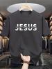 Summer 100 Pure Cotton Unisexs Casual Loose Fashion Jesus Print Comfortable Sports Short Sleeved Round Neck TShirt Top