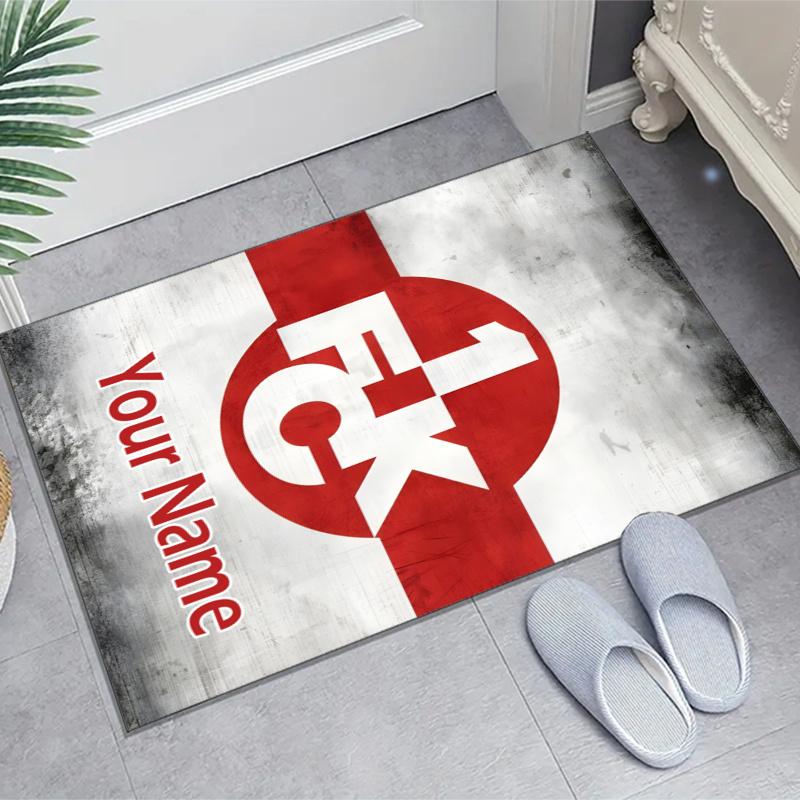 1.FC Kaiserslautern Design Area Rug Personalized Name- Non-Slip, Soft & Cozy Floor Mat for Living Room, Office - Indoor/Outdoor Carpet